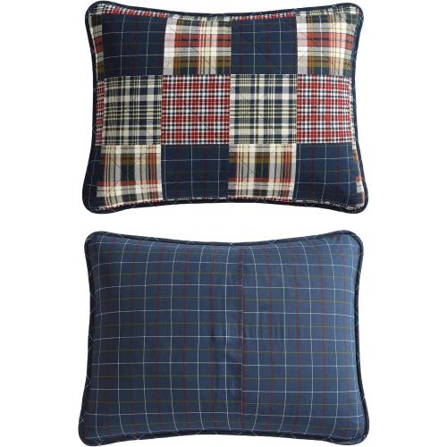 Eddie Bauer - Queen Quilt Set, Cotton Reversible Bedding with Matching Shams, Luxurious Bedding Set (Madrona Navy/Red, Queen)