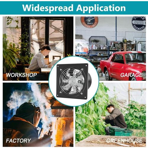 HG Power 8 Inch Exhaust Fan with Switch, Powerful Kitchen Exhaust Fan with Damper, Potable Window Exhaust Fans, Small Fume Extractor Ventilation Fan for Attic, Shop, Smoking Room, Garage