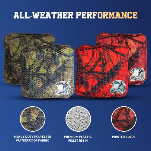 ‼️ONLY 6 ‼️Cornhole365 Stick & Slide Professional Cornhole Bags - Set of 8 | 6 x 6 Premium Plastic Resin-Filled - Heavy-Duty Polyester Fabric w/ Dye Sublimation Print - All-Weather - Regulation Size