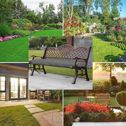Outdoor Bench Cushion Non-Slip Patio Bench Cushions for Indoor/Outdoor Furniture 40x20 Window Cushion Waterproof Swing Chair Pads for Patio Wicker Sofa Setee, Camping,Leaf
