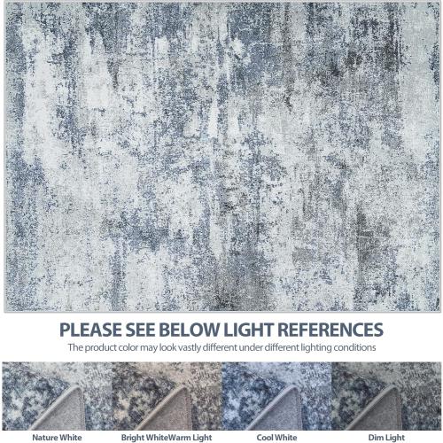 Area Rugs for Living Room Rug Washable: Abstract Large Rug for Dining Room Bedroom Carpet Non Slip  Indoor Modern Nursery Home Office Blue Grey‼️light dirt and good condition‼️