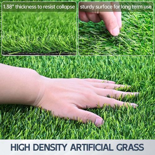 Artificial Grass Rug, 48 x 36 Fake Grass Mat for Dogs, Washable Dog Potty Training Grass Pee Pads with Drainage Holes, Large Green Turf Rugs for Patio, Outdoor, Indoor