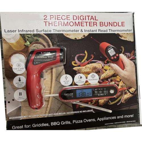 Digital Thermometer Bundle, Laser Infrared Surface & Instant Read, IPX7 Waterproof, Wide Temperature Range -58°F to 716°F‼️light dirt‼️
