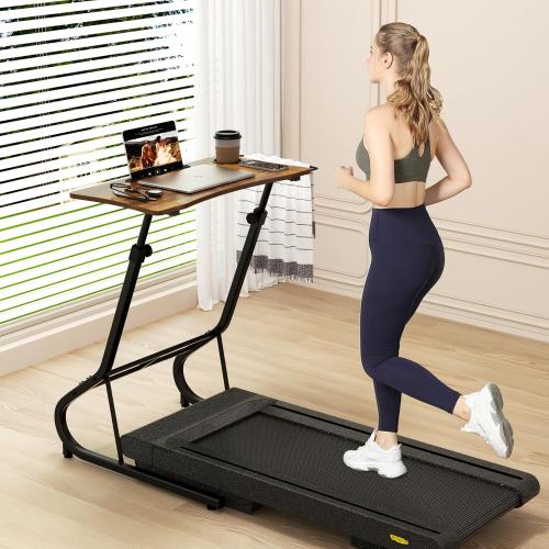 GRLEAF Adjustable Height Standing Desk for Walking Pad Treadmill, Desk for Laptop with Cup Holder, Desk for Bike/Cycling, Used for Bedrooms and Offices (Rustic Brown)
