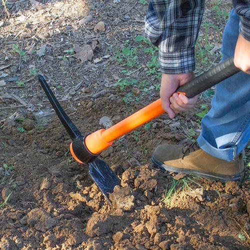 Pick Axe for Digging, Heavy Duty Pickaxe with Shock Absorbing Handle, 36 Inches ( handle is missing)