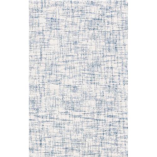SAFAVIEH Area Rug 8x10 - Ebony Collection - Large - Blue & Ivory, Handmade Wool, Ideal for Living Room, Bedroom, Office, Dining Space (EBN350M)
