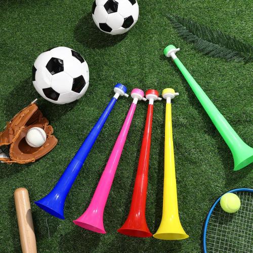 Red 4 Pcs Stadium Horn Vuvuzela Plastic Collapsible Cheering Trumpets for Sporting Events Football Carnival Party Supplies (Red)