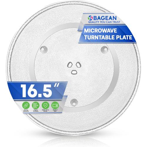Microwave Plate Replacement 16.5 inch Fits F06014M00AP Panasonic Microwave Glass Plate - Exactly Replaces Rotating Microwave Turntable - Durable Oven Dish Tray For Better Reheating and Cooking