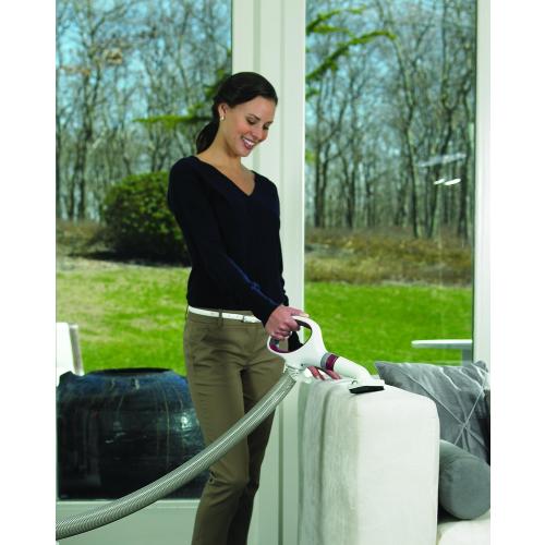 Shark NV501 Rotator Professional Lift-Away Upright Vacuum with HEPA Filter, Swivel Steering, LED Headlights, Wide Upholstery Tool, Dusting Brush & Crevice Tool, White/Red