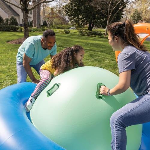 Hearthsong 8-Foot Inflatable Dome Rocker with 6 Handles - Children's Fun Play Equipment Blow Up Giant Bouncer Backyard Toy for Outdoor Game Activities for Boys and Girls Ages 5  (Max Weight 250 lbs)