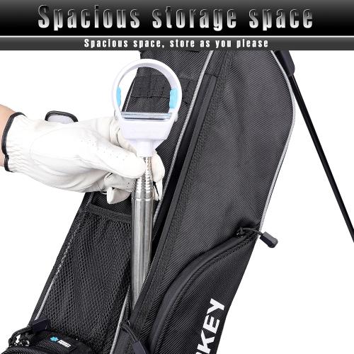 CHAMPKEY Premium Sunday Bag with Stand and Strap - Professional Pitch and Putt Lightweight Golf Bag for The Driving Range, Par 3 and Executive Courses (Black)