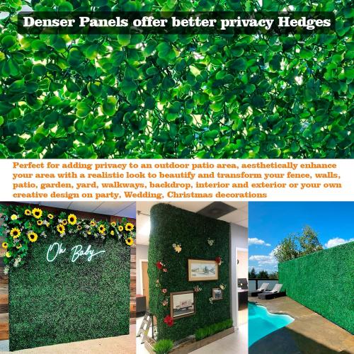 Grass Wall Panels, Boxwood Panels 20x20 inch -12 Pack Artificial Boxwood Panel for Indoor/Outdoor Greenery Wall Backdrop