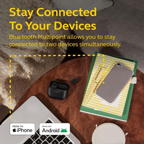 Matte Black Jabra Elite 10 True Wireless Bluetooth Earbuds – Advanced Active Noise Cancelling with Dolby Atmos Surround Sound, All-Day Comfort, Multipoint, Crystal-Clear Calls – Matte Black