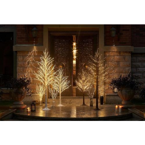 LITBLOOM Pre Lit White Tree 6FT 690 Fairy Lights Plug in,Twig Tree with Lights for Home Living Room Christmas Easter Decoration Indoor Outdoor
