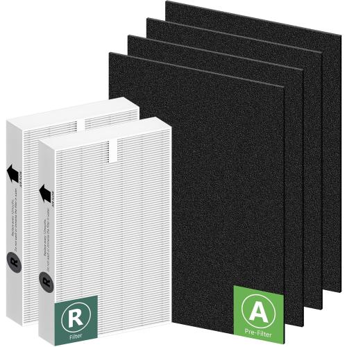 HPA200 Replacement Filters for Honeywell HRF-ARVP200, HPA200, HPA201, HA202, HPA204, HPA250 Series Air Purifiers, 2 HEPA R Filter and 4 Activated Carbon Pre-Filters A by Funmit