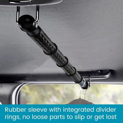 High Road One Piece Carbon Steel Telescoping Clothes Bar for Car or Truck | Car Clothes Hanger Bar With Solid Metal Hangers Expands To 62 - One Size Fits All, No Assembly Clothes Rod for Car