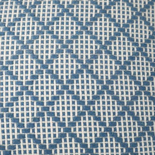 PANOD Set of 2 Boho Cotton Knitted Decorative Throw Pillow Covers with Tassel Blue and White,Modern Accent Classical Farmhouse Jacquard Squard Pillow Cover Cushion Case for Sofa Couch,18X18