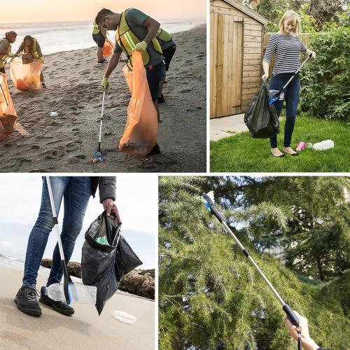 34 Grabber Reacher Tool, 2-Pack Foldable Reacher Grabber Pickup Tool with 360° Rotating Jaw & Magnets, Grabber Tool Heavy Duty