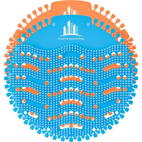 Urinal Cakes Screen Mats Deodorizer/Odor Eliminator, Air Freshener With Splash Guard - Essential School, Office, Restaurants Restroom Cleaning Supplies - 20 Pack (10 Ocean Blue   10 Tangerine Orange)
