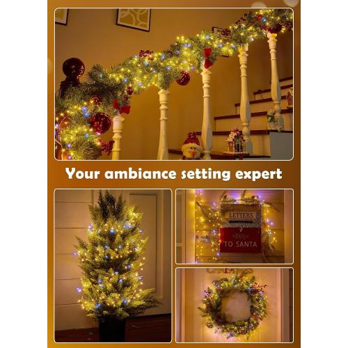 Fairy Lights Plug in, 10FT 200LEDs Twinkle String Lights, Ramadan Decorations Indoor Outdoor for Home Garden Stairs Table Tree, Waterproof, DIY Wreath, Christmas Decor