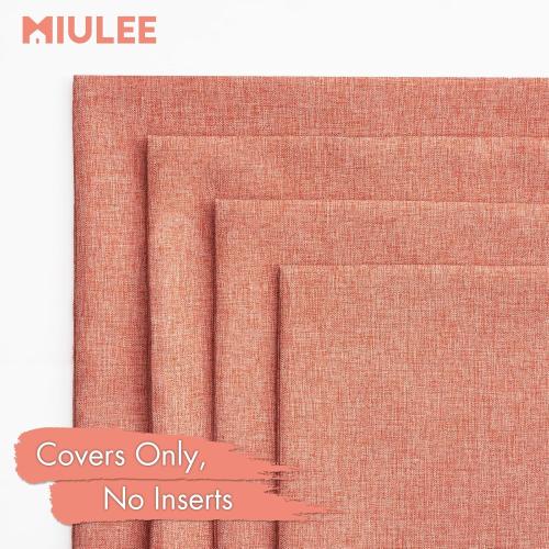 MIULEE Pack of 4 Decorative Outdoor Throw Pillow Covers Linen Waterproof Pillow Covers Farmhouse Cushion Cases for Patio Garden Tent Balcony Couch Sofa 18x18 inch Coral Red