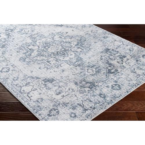 Livabliss Lillian Vintage Washable Area Rug, 7'10 x 10', Blue Gray, (8' x 10')
