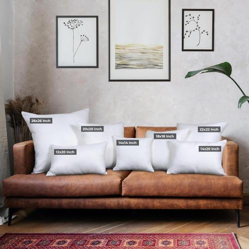 Decorative cushions (set of 4, white), 50 x 50 cm, for sofa, bed and chair