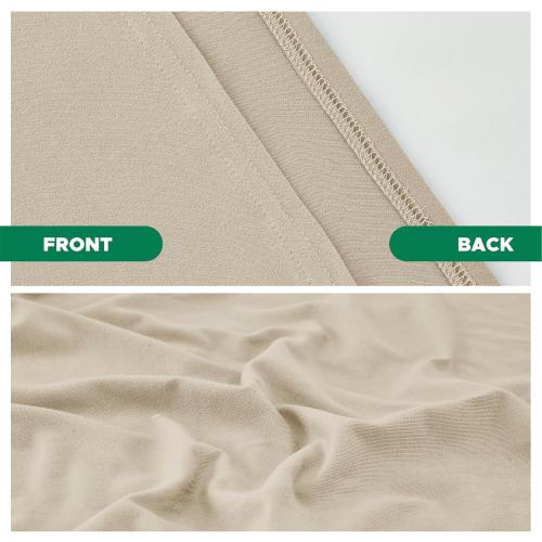 Biscaynebay Decorative Box Spring Cover Queen Size, Light Camel Luxurious Jersey Knitting Stretchy Wrap Around 4 Sides Bed Skirt for Home/Hotels, Easy Fit Wrinkle & Fade Free Machine Washable
