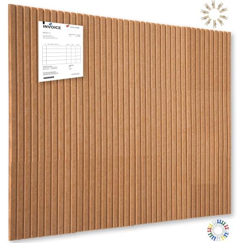 YOUDEFUL Large Cork Board Alternative-12 Pcs Self-Adhesive Felt Bulletin Board Tiles, Felt Pin Board Cork Board Tiles for Home Office Wall Decor, Tack Board 47x35 (Longan Yellow