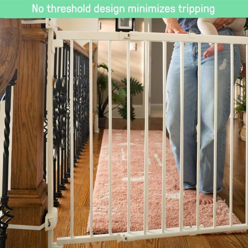 Ingenuity The Stairway  46W Series, 32-48 Wide, 32.5 Tall, Baby Gate for Stairs, Dog Gate Indoor with Door for Banister to Banister Installation - White Metal