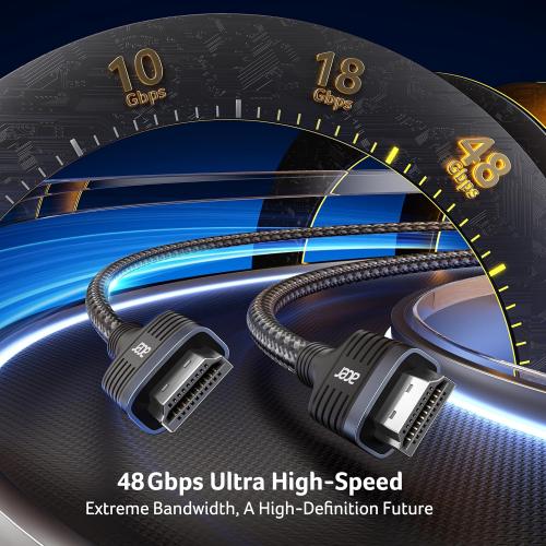 Acer 8K HDMI 2.1 Cable 6.6FT, 48Gbps Ultra High-Speed Braided Cord Supports 8K@60Hz, 4K@120Hz, HDR10 /HDCP 2.2 & ARC/eARC, Certified HDMI Cable Compatible with PS5, PS4, Xbox, Monitors, Laptops, HDTV
