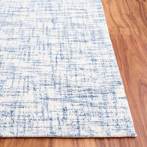 SAFAVIEH Area Rug 8x10 - Ebony Collection - Large - Blue & Ivory, Handmade Wool, Ideal for Living Room, Bedroom, Office, Dining Space (EBN350M)