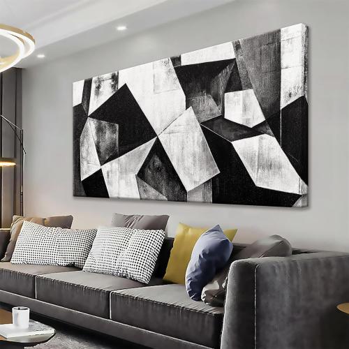 TAIJXAGSG Black And White Wall Art Decor Canvas Art Wall Decor Minimalist Wall Art Geometric Color Block Canvas Artwork Paintings Wall Decor Modern Bedroom Art Office Home Decor Wall 20X 40