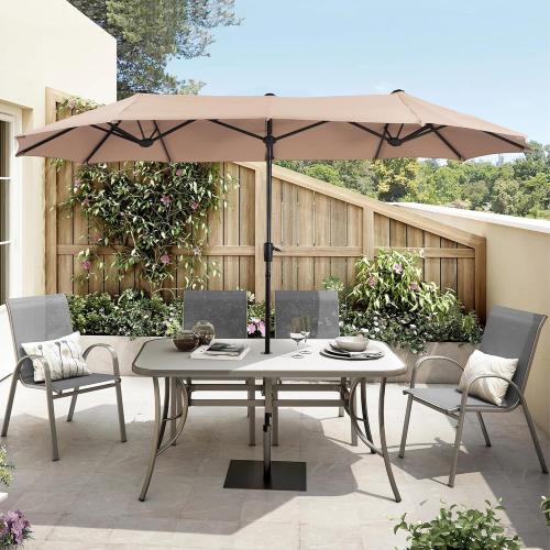 HERA'S PALACE 13 ft Rectangle Patio Umbrellas Large Outdoor Umbrella with Crank Powerful UV Protective Table Umbrella Outdoor Patio for Backyard, Pool, Garden, Deck