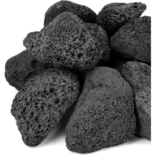 Mr. Fireglass Lava Rock Granules, 2.75-5 Large Volcanic Lava Rock for for Fire Pits, Fire Bowls, Fire Table and Gas Log Sets, Decorative Landscaping, Indoor & Outdoor Fireplaces - 10 Pounds, Black