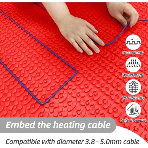 MAXKOSKO Heating Cable Underlayment Membrane, Easy Installation and Uncoupling Heated Floor Mat, Waterproof and Tile Anti-Fracture 161 Sq. Ft.