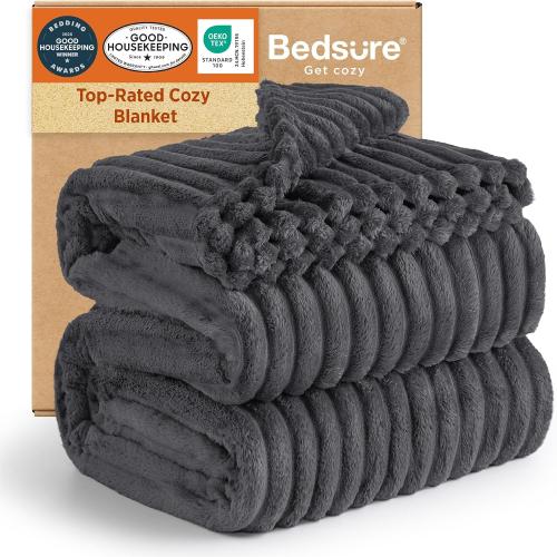 Bedsure GentleSoft Grey California King Size Blanket for Bed - Cozy Soft Blankets for Women, Cute Large Throws for Girls, 102x96 Inches