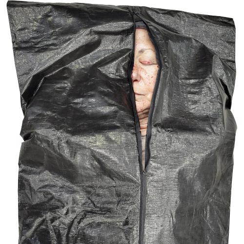Crime Scene Black Body Bag - Movie Style - With Dramatic Center Zipper - Adult Size