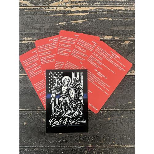 5 Pack Bilingual Red Cards with St. Michael Archangel Decal - English and Spanish Reference Cards for Residential Encounters, Traffic Stops and Public Contacts‼️missing 2‼️
