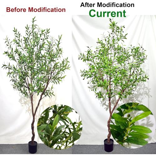 Faux Olive Tree Fake Tree Artificial Indoor 7 Feet (84 inches) Realistic Potted Silk Indoor Large Fruit for Home Offices, Living Rooms, Bedrooms, Stairs and Foyer Decor