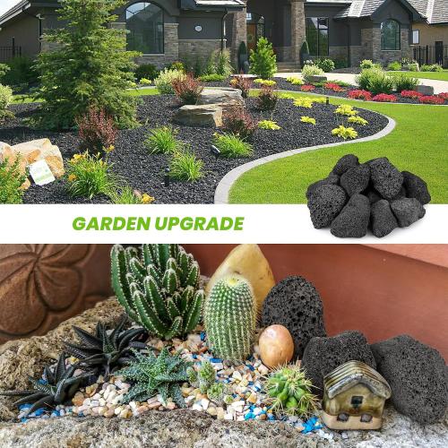 Mr. Fireglass Lava Rock Granules, 2.75-5 Large Volcanic Lava Rock for for Fire Pits, Fire Bowls, Fire Table and Gas Log Sets, Decorative Landscaping, Indoor & Outdoor Fireplaces - 10 Pounds, Black
