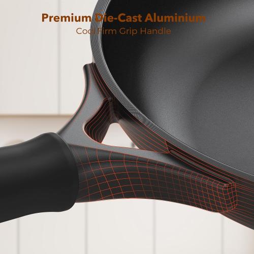 PekGema Nonstick Frying Pan 10 Inch, Non Stick Skillet Omelette Pan, Induction Skillet, Compatible with All Stovetops, PFOA PFAS Free