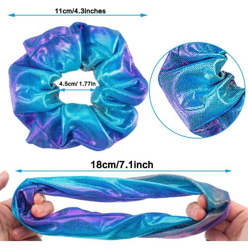 Tatuo 18 Pieces Rainbow Hair Scrunchies Elastic Bands Scrunchy Colorful Hair Ties Ropes for Women Girls Gymnastics Birthday Party Favors, Large(Rainbow Colors)