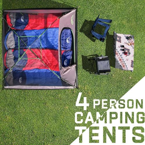 Happy Travel Camping Tent, 4/6 Person Dome Tents for Camping with Rainfly, Waterproof Clip Easy Setup Portable Family Tent with Mesh Windows, 20% More Headroom Backpacking Tents for Camping & Hiking