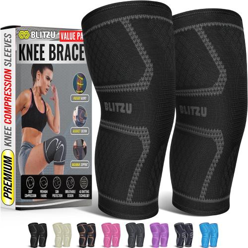 Knee Brace Men & Women, Knee Compression Sleeve Support Wrap Tendonitis XL | 2 Pack, Joint & Patella Stabilization, Arthritis Pain Relief, Meniscus Tear, ACL Injury Recovery, Running, Sports, Workout