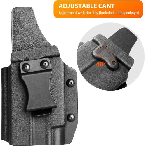 Kydex Holster for Glock 17/19/22/23/31/32/44/45 with Olight Baldr S/Baldr Mini, Optic Cut Fit Red Dot Sight, Black