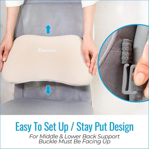 RELAX SUPPORT RS1 Lumbar Support Pillow - Office Chair Back Support - Chair Cushion for Back Pain Uses ArcContour Special Patented Technology Has Unique Lateral Convex Shape for a Pain Free Back…