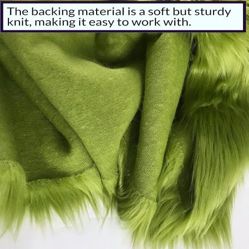 Bianna Olive Green Faux Fur Fabric, by The Yard, American Seller, Luxury Shag Shaggy Material for Crafting, Sewing, Costumes, Fursuits, Home Decor (5x60 inches)