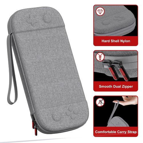 STARTRC GAMES Slim Carrying Case for Nintendo Switch 2 2025, Hard Shell Travel Case with 12 Game Card Slots, Portable Carry Bag for Switch 2 Console Gray