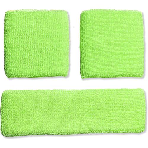 8 pack....Neon Nation Sweatband Combo Set 2 Wrist & 1 Headband